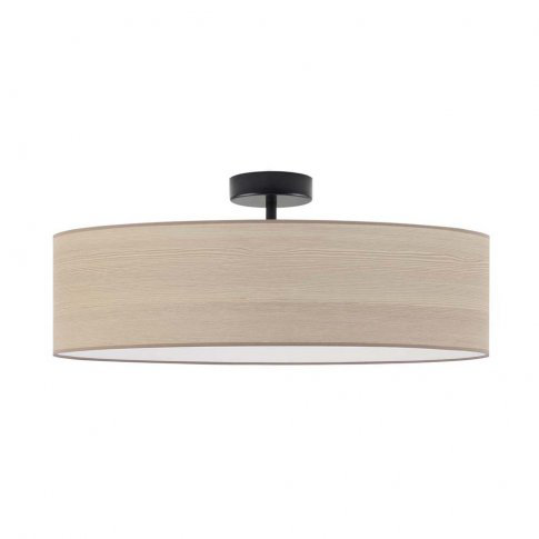 Bislim Fabric Semi Flush Mount, Off White, Black