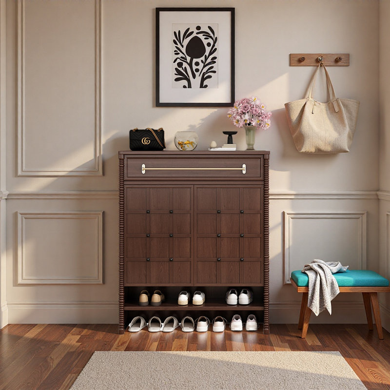 Armoire de rangement à grande capacité, Noyer