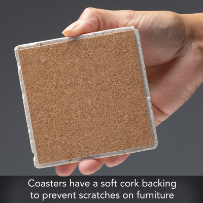 Stoneware Square 4 Piece Coaster Set