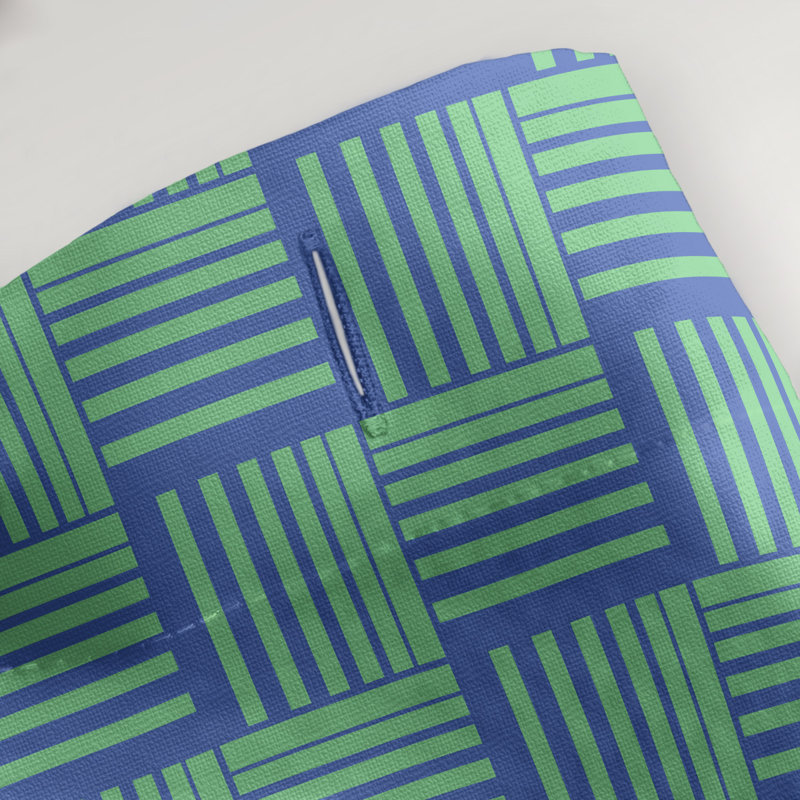 Rideau de douche simple basketweave rayures classic, Bleu / Vert