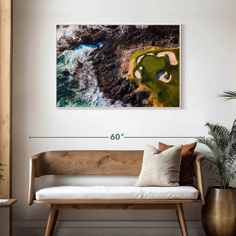 Pebble Beach CA Golf Course, Floating Frame White, 43" X 29"