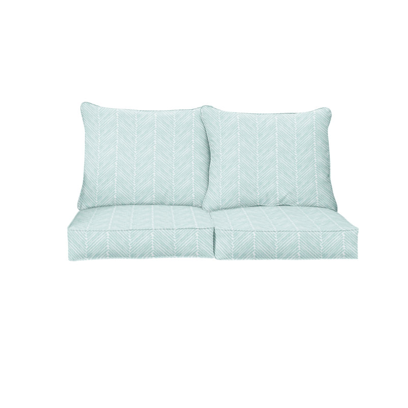 Ine Outdoor 5'' Loveseat Seat / Back Cushion, 23.5" W x 23" H
