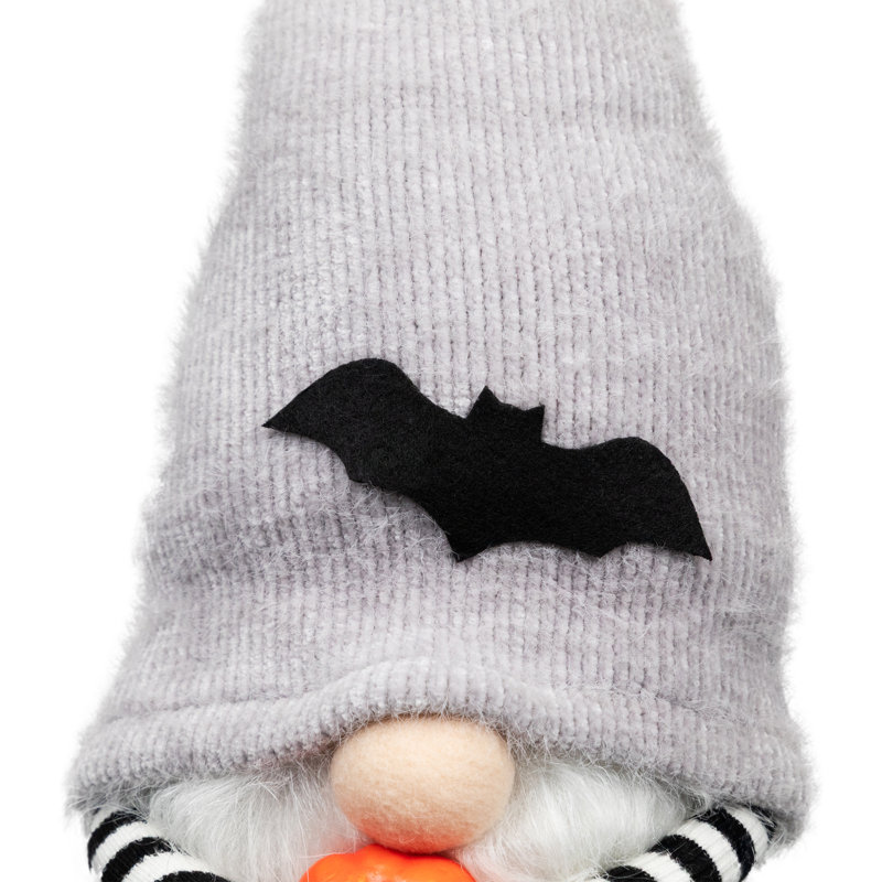 Gnome debout 8 po avec citrouille d'Halloween