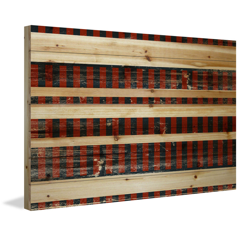 " Deep Red Stripes " Print, 30" H x 45" W
