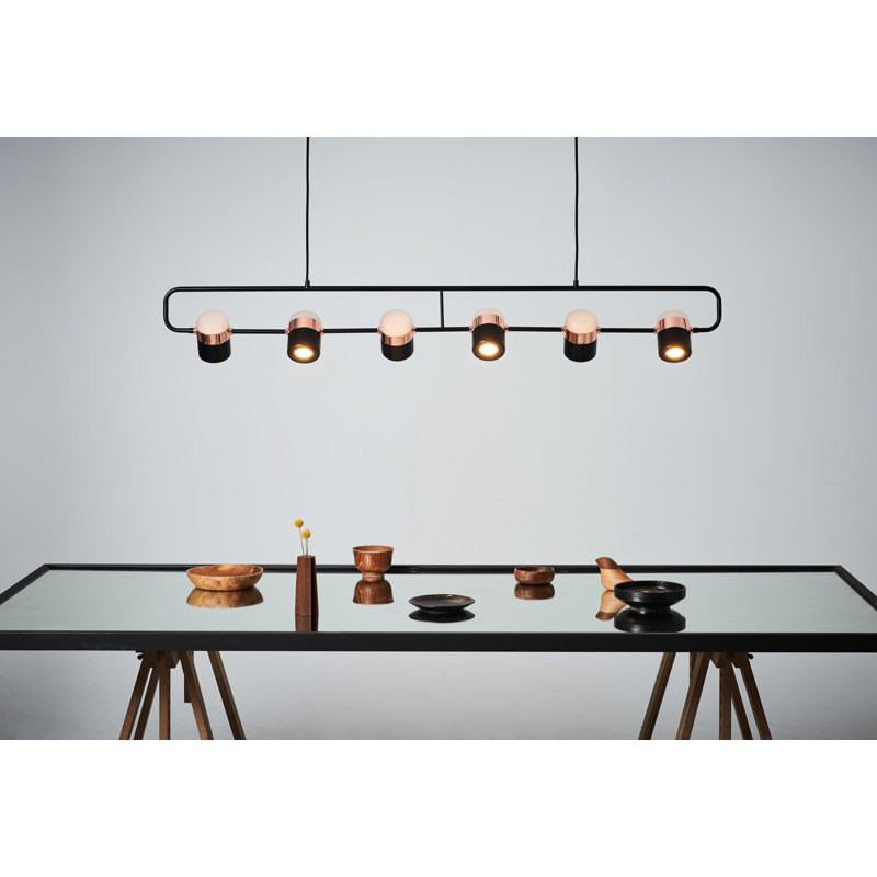 Ling 6 - Light Pendant, Black, Black/Copper