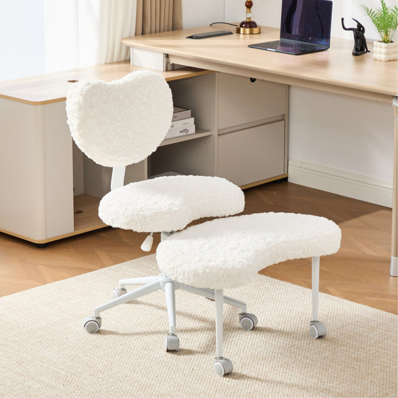 Fauteuil de méditation artificiel en poils de lapin artificiel, fauteuil à pieds croisés avec roulettes, fauteuil TDAH, fauteuil de bureau Criss