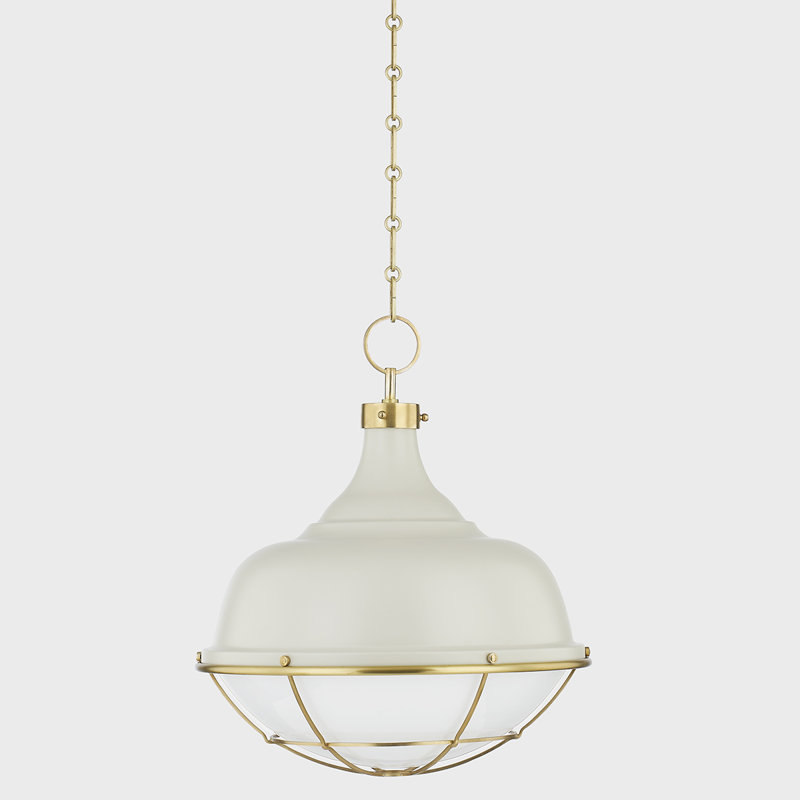 Holkham 1 Light Pendant, Off-White