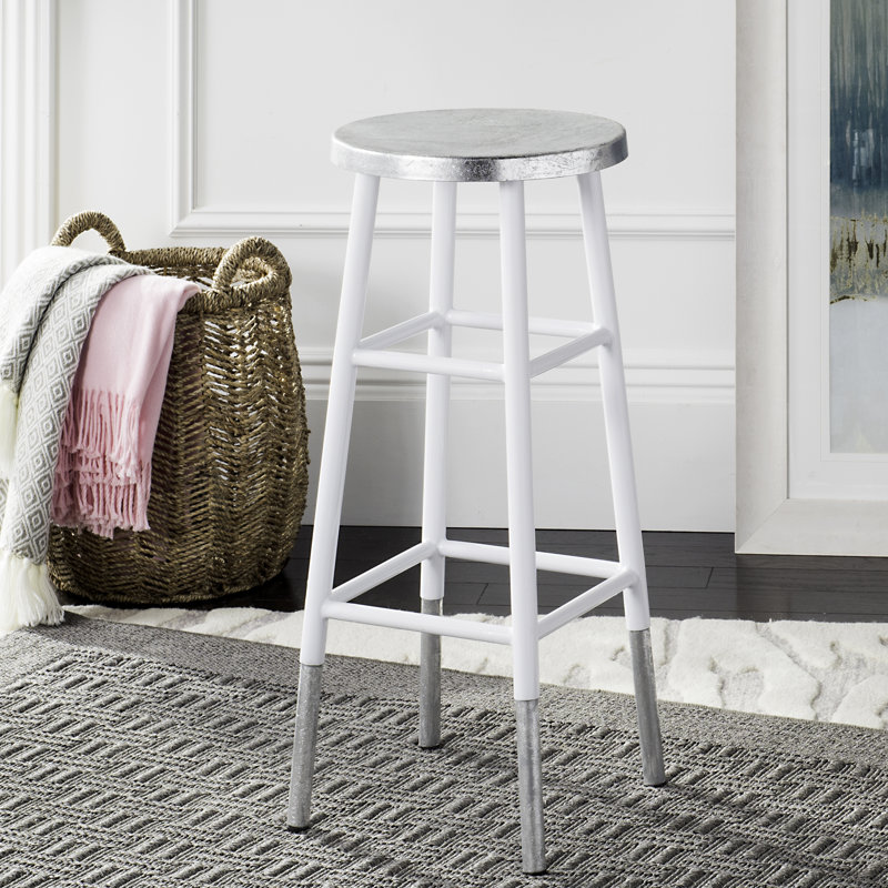 Simonds Counter Stool with Metal Frame, White