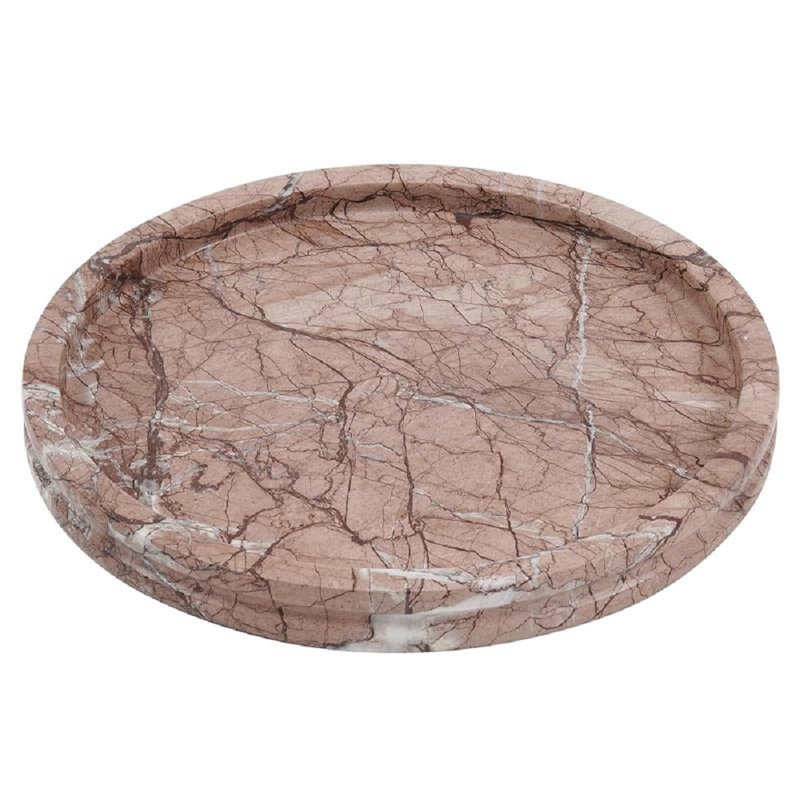 Handmade Marble 10" Round Tray Marinara