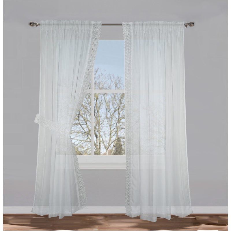 Niquisha Voile Semi Sheer Curtain Pair, 140cm Width x 122cm Drop