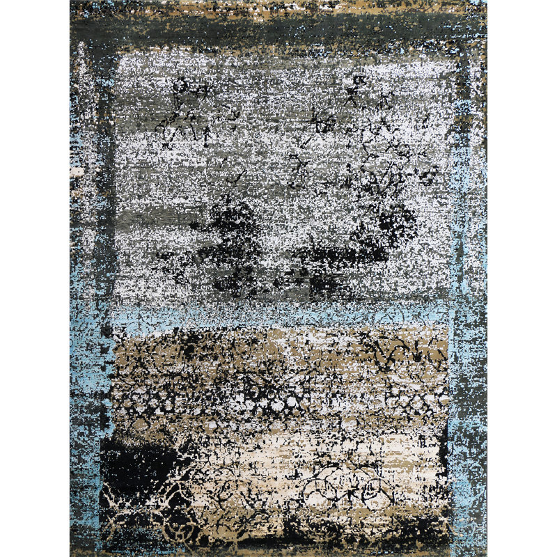 NEOV4622RCHLB Hand Knotted Wool Area Rug, Rectangle 9' x 12'
