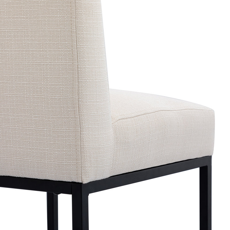 Bernardini Modern Upholstered Counter Stool, Counter Stool (27" Seat Height), Cream/Black Frame