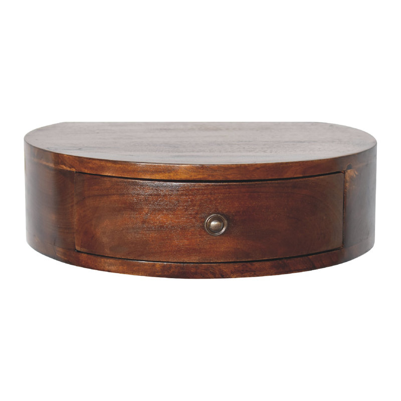 Table de chevet en bois massif Taquetta, Châtaigne