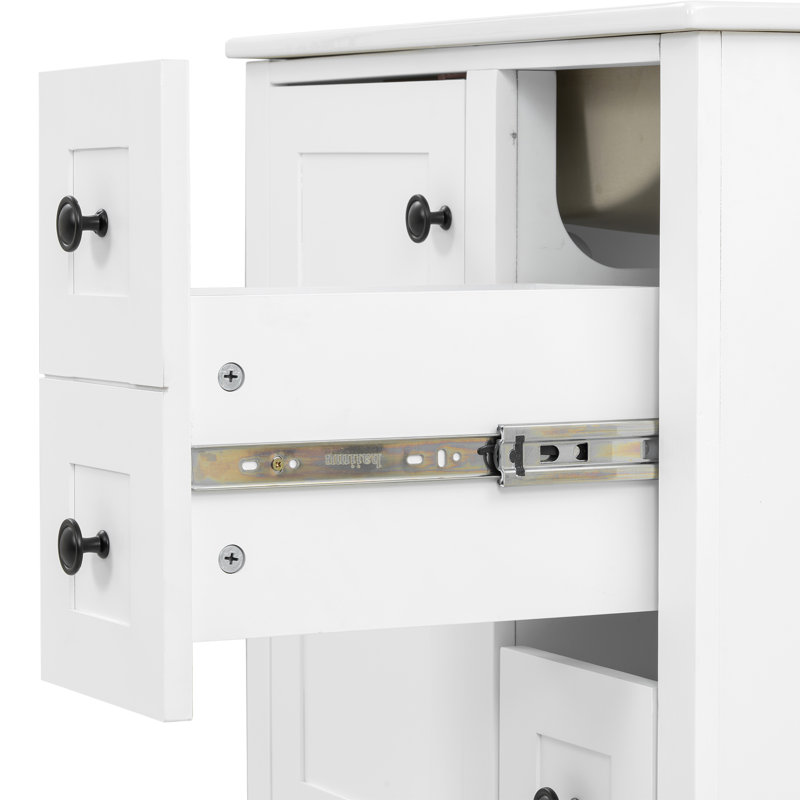Meuble-lavabo simple 24 po avec comptoir en céramique 24 po, Blanc