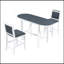 Ensemble de table de salle à manger à hauteur de comptoir en bois 3 pièces avec 2 chaises rembourrées pour petite place, blanc et gris
