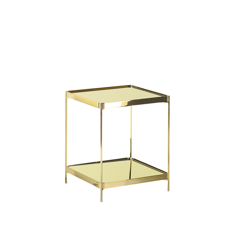 Garrity Glass Top End Table, Gold