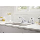 Double Handle Kitchen Faucet with Side Spray