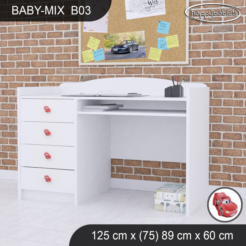 125cm Computer Desk, White
