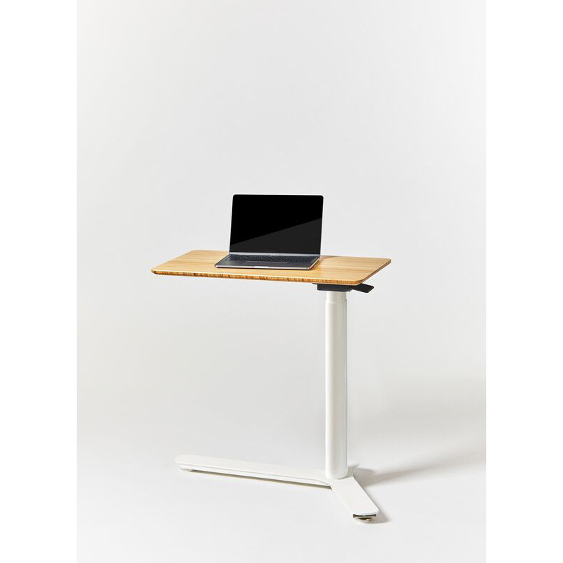 Float Mini Desk, Bamboo/Cloud White