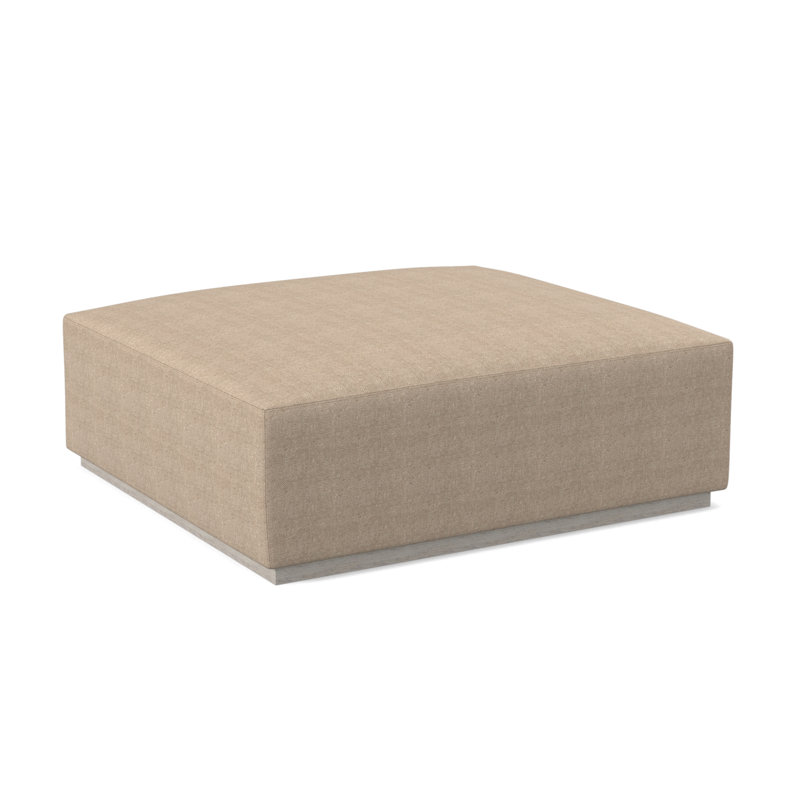 Club Square Ottoman, Bisque, Elise Flax 100% Polyester