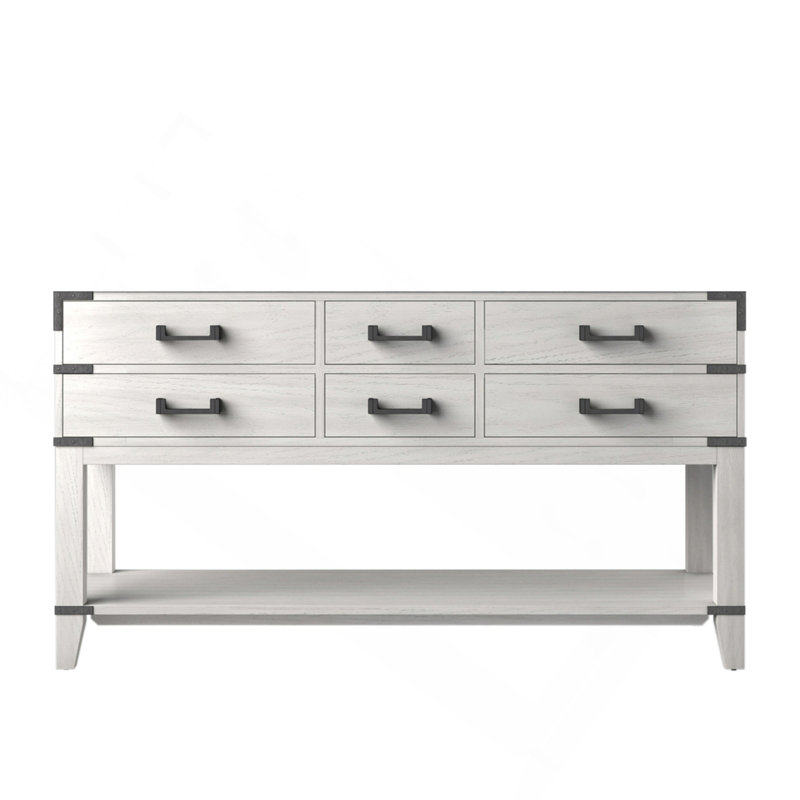 Meuble-lavabo double en chêne blanc 60 po X P 22 po D
