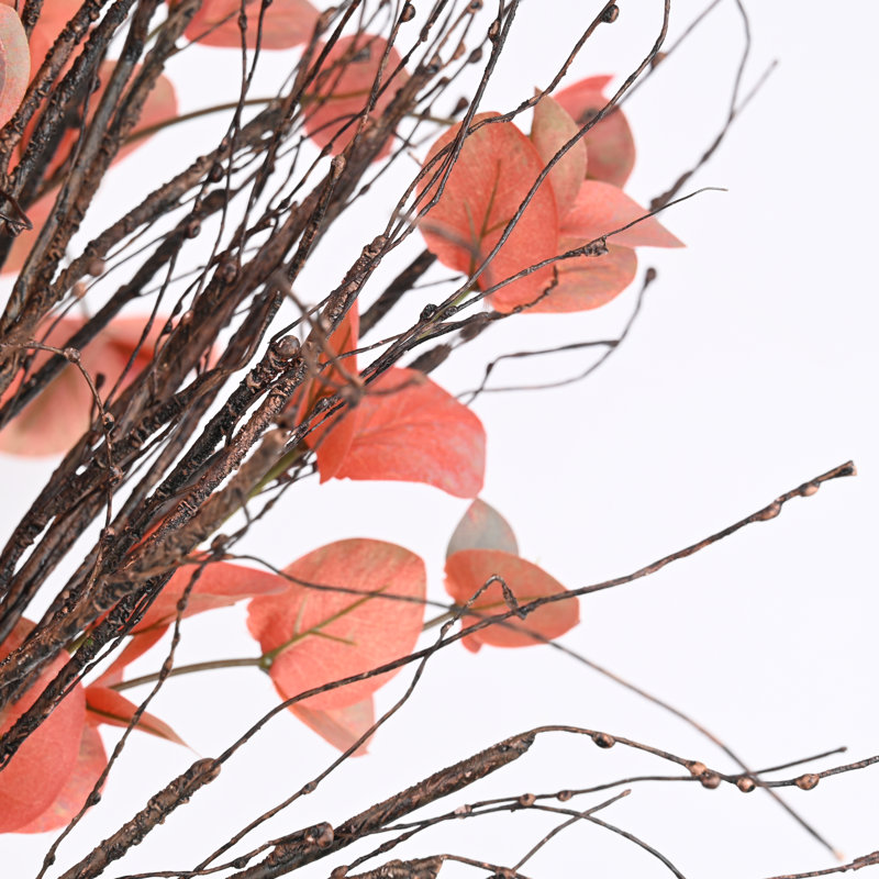 Jefferson Artificial Spray Stem, Faux Branches for Vase Filler, Orange
