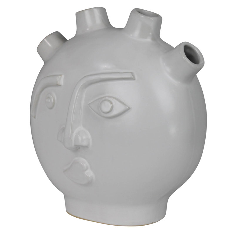 Contemporary Face Vase, Ceramic