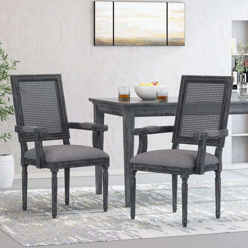 Fauteuil à dossier Louis Lapathos, Gris, Gris, 2
