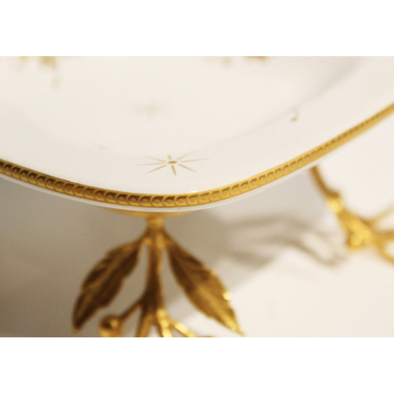Gold Hand-Painted Ceramic Decorative Tray