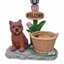 Statue d'extérieur de jardinière solaire chiot assis