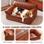 Canapé-lit en cuir brun pour animaux de compagnie de petite taille et de poids moyen de moins de 50 lb de 31,5 po Analogie-457896617