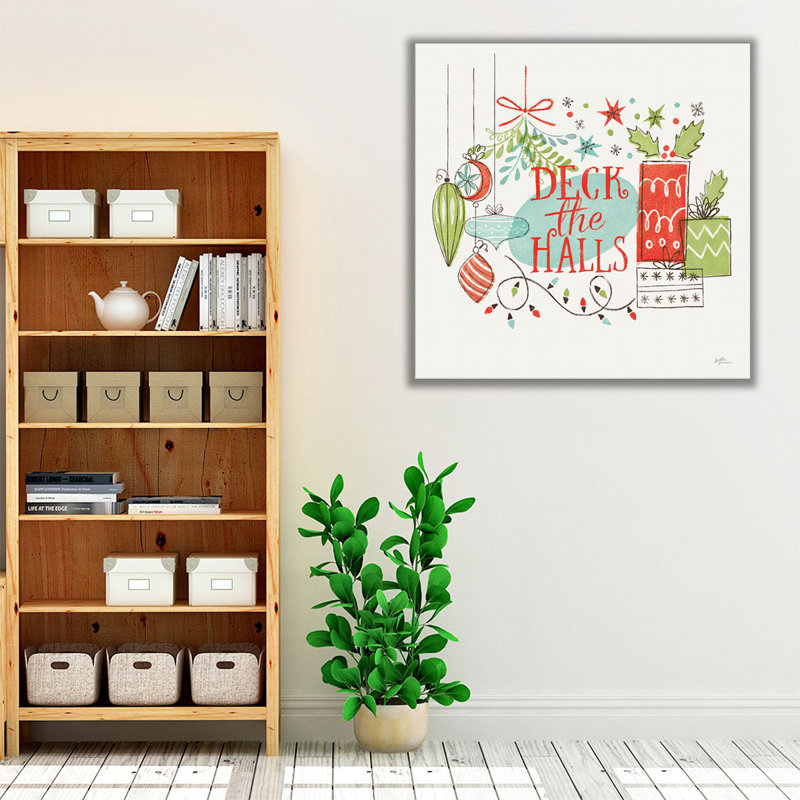 Retro Christmas III - reproduction d'art sur toile, H 12 po x l 12 po