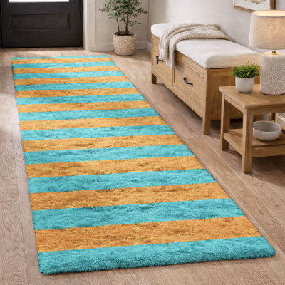 Tapis à rayures de qualité supérieure lavable à la machine Dream Shag ADS530