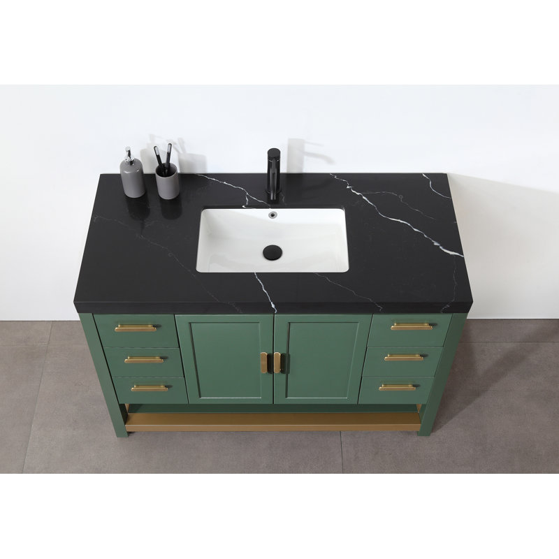 Winchester 48” W Single Vanity, Forest Green, Black