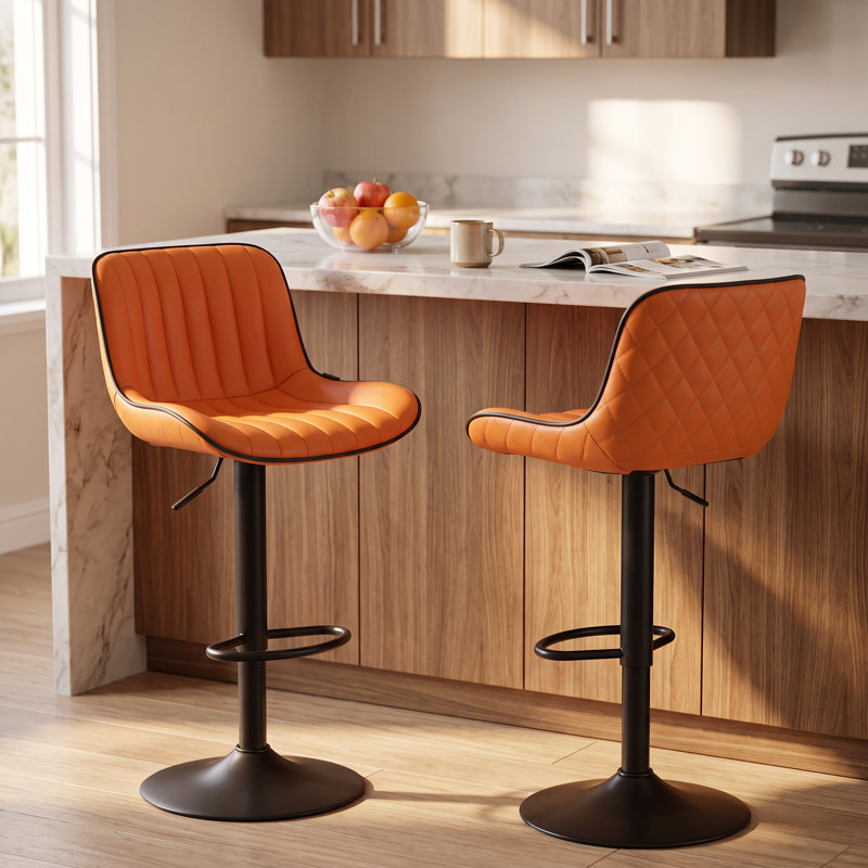 Tabourets de bar Brinitta, Orange