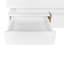 Table basse 31,5 po x 31,5 po lustrée avec rangement pour tiroir, blanc, pour espace de vie moderne 4 tiroirs carrés, lustré, panneau de particules, 31,5 po x 31,5 po, blanc