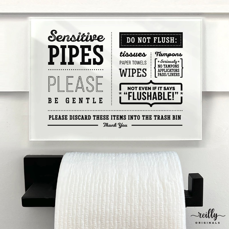 Sensitive Pipes Do Not Flush Sign