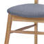 Ensemble de 2 chaises de salle à manger rembourrées Mid-Century avec structure en bois d'hévéa