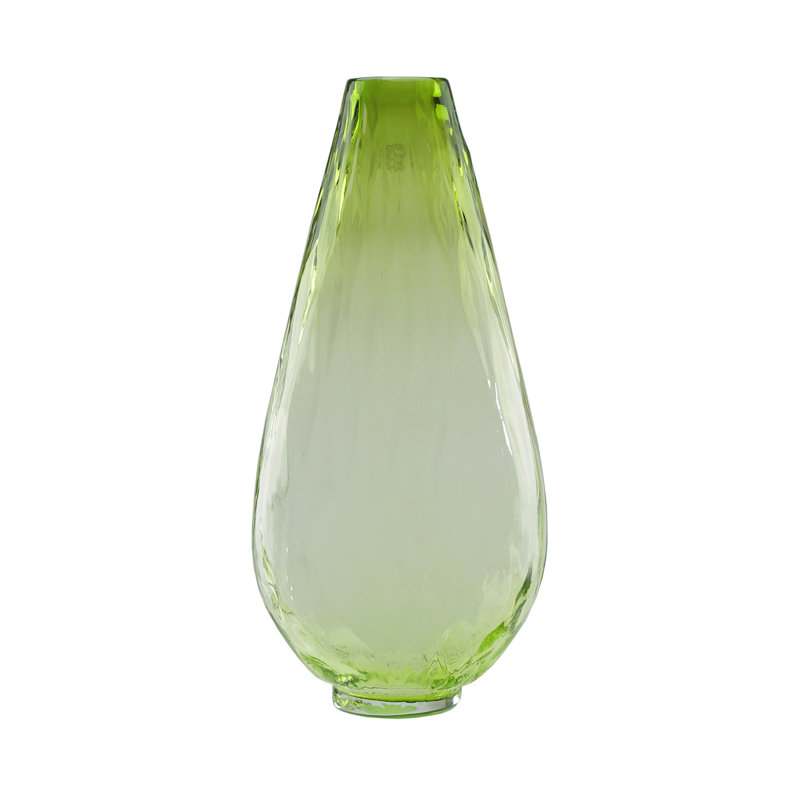 Vase en verre soufflé à la main 14 "Teardrop, Vert