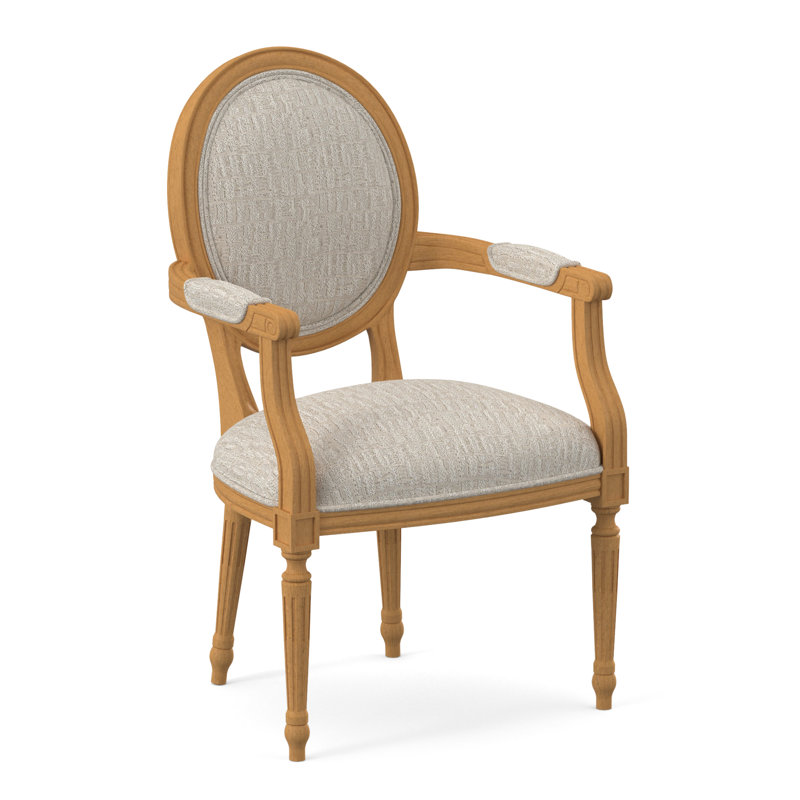 Chaise avec accoudoirs en tissu Dauphin, Ambre, Brouillards blancs