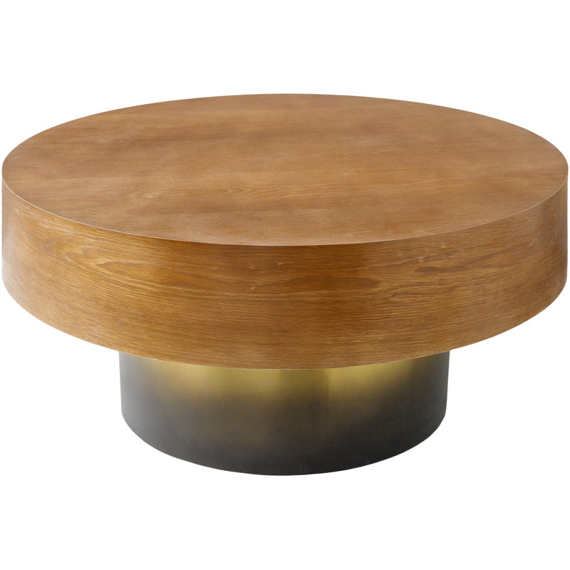 Shatay Modern Coffee Table, Oak/Gold Black