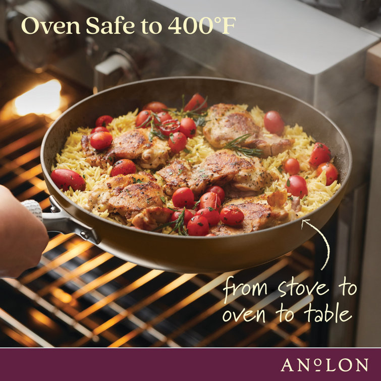 Anolon Advanced Hard Anodized Nonstick Ultimate Pan with Lid, 12-Inch, Gray  - Bed Bath & Beyond - 5089646