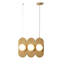 Luminaire suspendu en bois naturel à 5 lumières Vidalite Orbita avec abat-jour en verre givré et DEL intégrée-2066131040