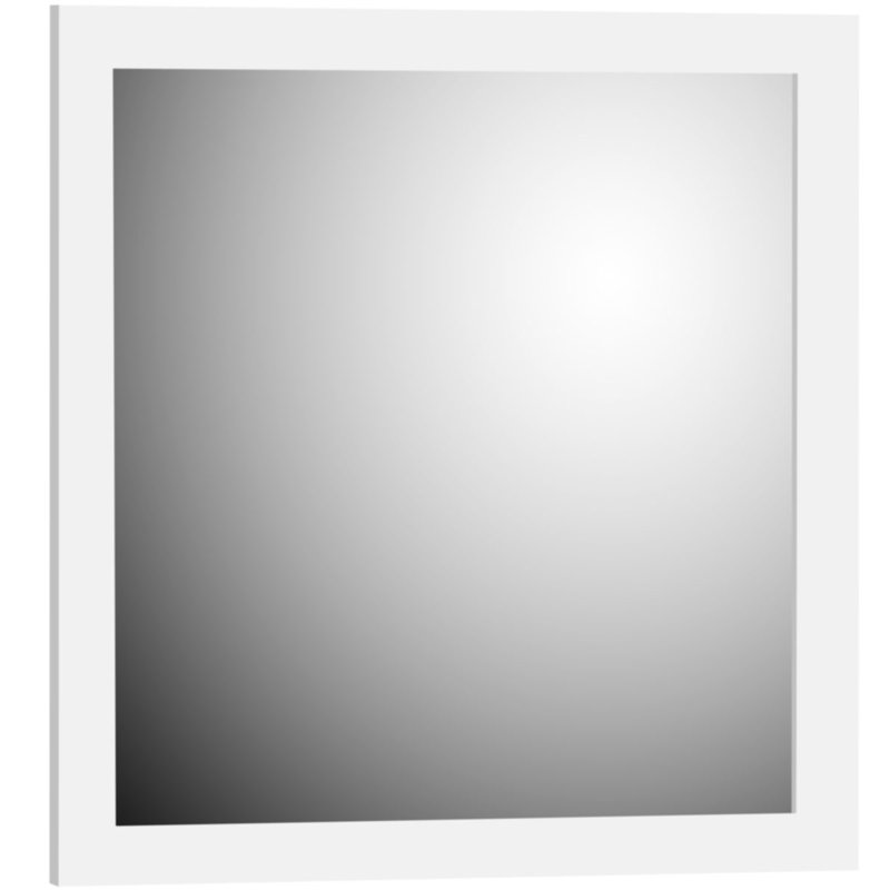 Lysette Wood Flat Wall Mirror, 30'' W x 32'' H, Satin White