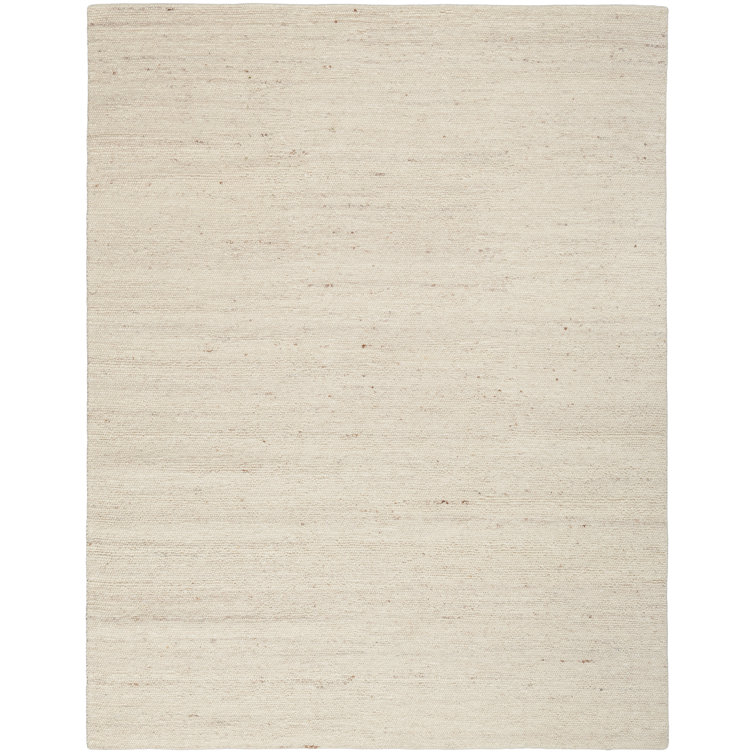 Rectangle Yearsley Hand Loomed Wool Area Rug in Cream