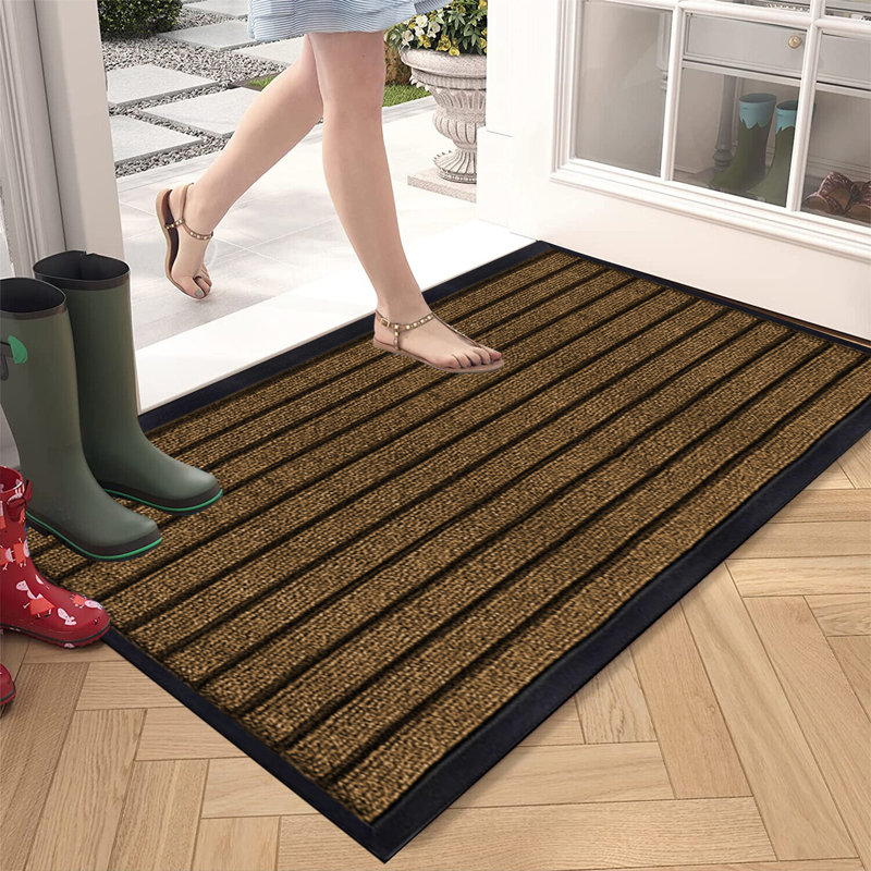 Mavra Non-Slip Indoor Outdoor Door Mat, 60 x 90 , Brown