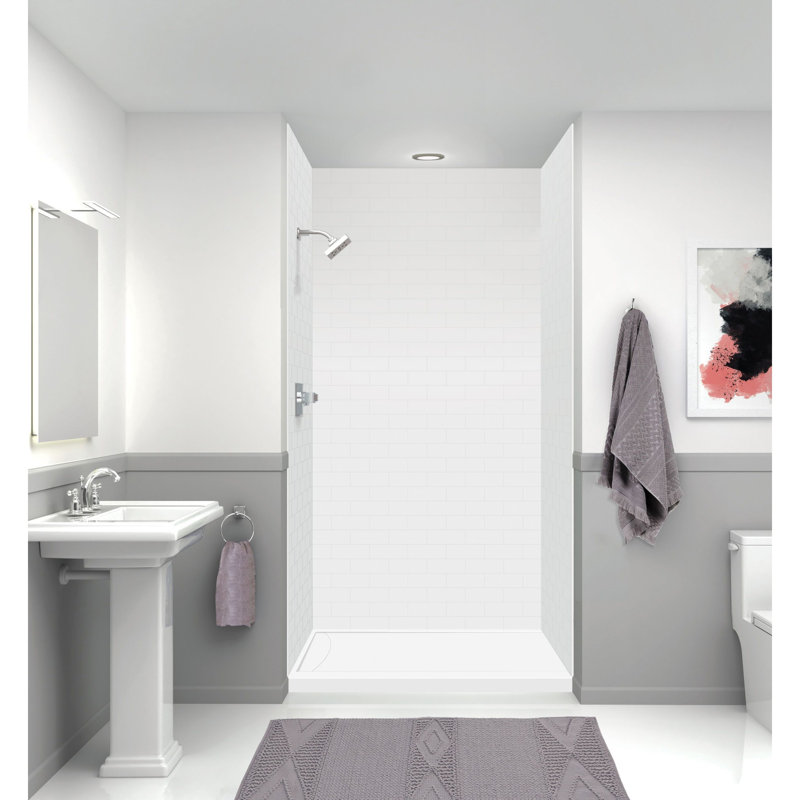 Base de douche en fonte 48 po x 34 po Transolor, Gauche, Blanc