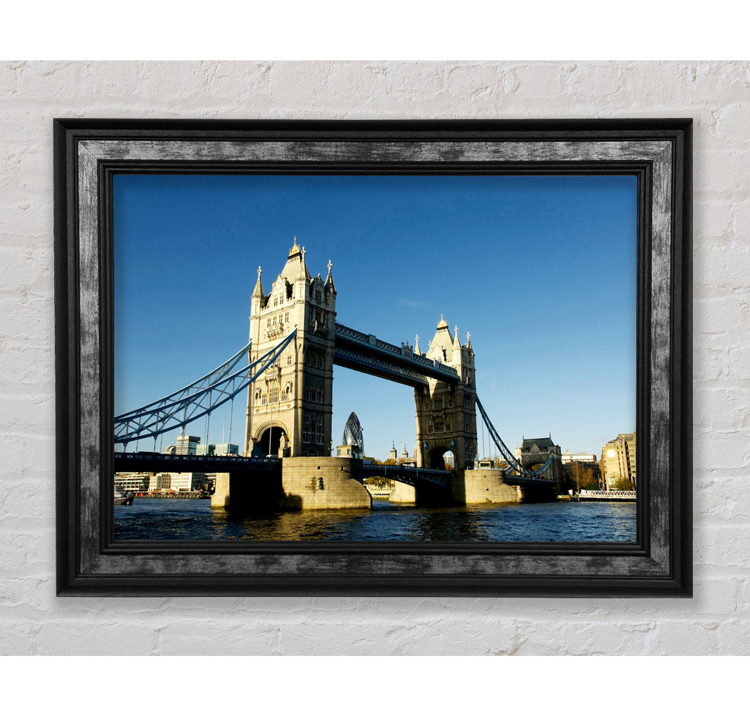 London Tower Bridge Blue Days - Einzelner Bilderrahmen Kunstdrucke