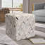 Galaxy Silver Cowhide Pouf 18"