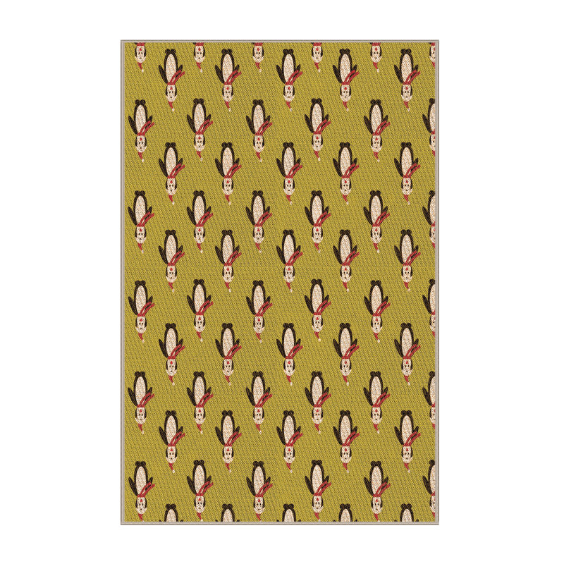 Tapis orange rectangulaire tissé à la machine 6 pi x 9 pi